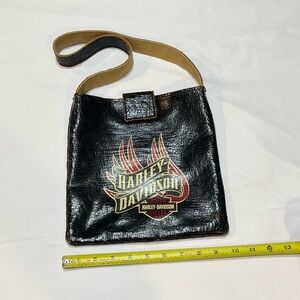 Vintage Y2K 2000s Harley Davidson Black Shoulder Bag Purse Biker Moto Bikercore